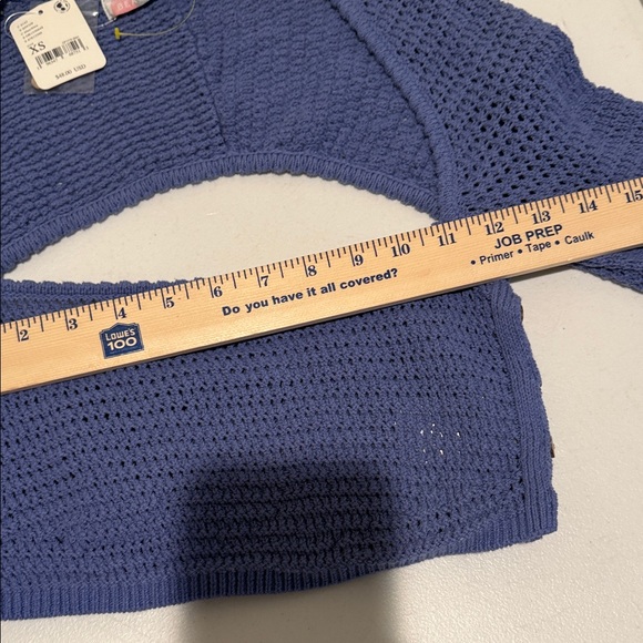 NWT Free People FP Beach Collection Purple Knit Shrug Long Sleeve Vacation Ready - Picture 7 of 13
